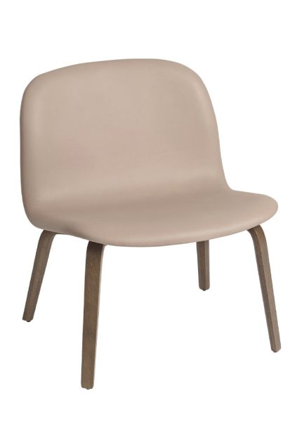 Muuto visu loungefåtölj klädd stol refine leather beige-brown oak