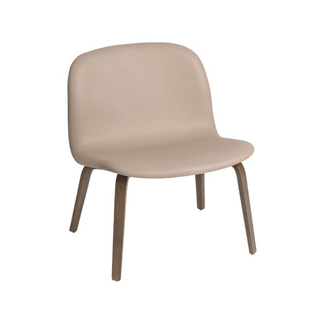 Muuto visu loungefåtölj klädd stol refine leather beige-brown oak