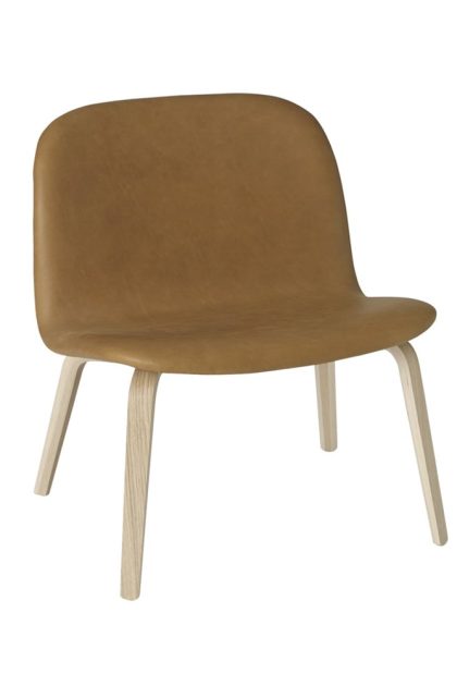 Muuto visu loungefåtölj klädd stol refine leather cognac-oak