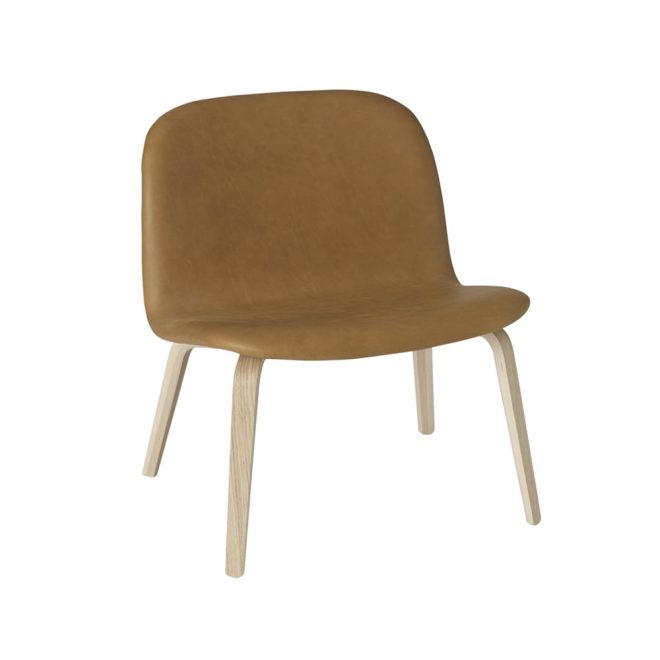 Muuto visu loungefåtölj klädd stol refine leather cognac-oak