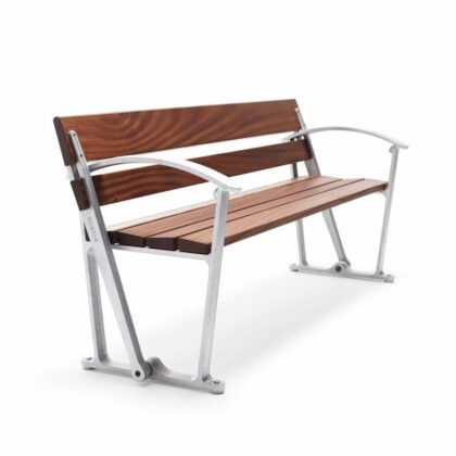 Byarums bruk waterloo soffa mahogny, rå aluminiumstativ