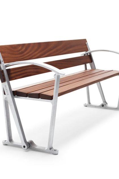 Byarums bruk waterloo soffa mahogny, rå aluminiumstativ