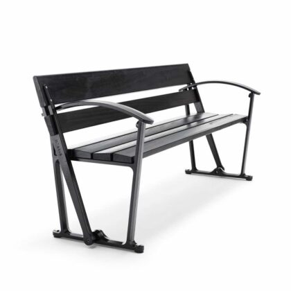 Byarums bruk waterloo soffa mahogny svart lasyr, svart stativ