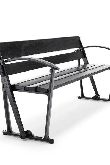 Byarums bruk waterloo soffa mahogny svart lasyr, svart stativ