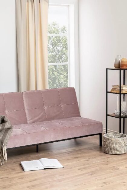 Bäddsoffa vanco rosa sammet