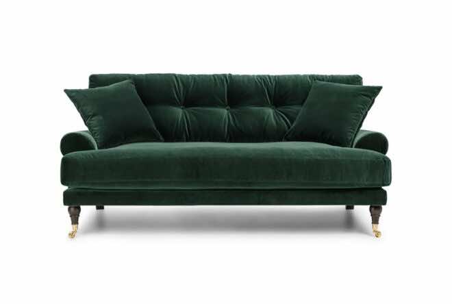 Blanca 2 sits sammetssoffa emerald green
