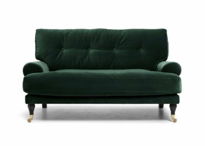 Blanca love seat emerald green