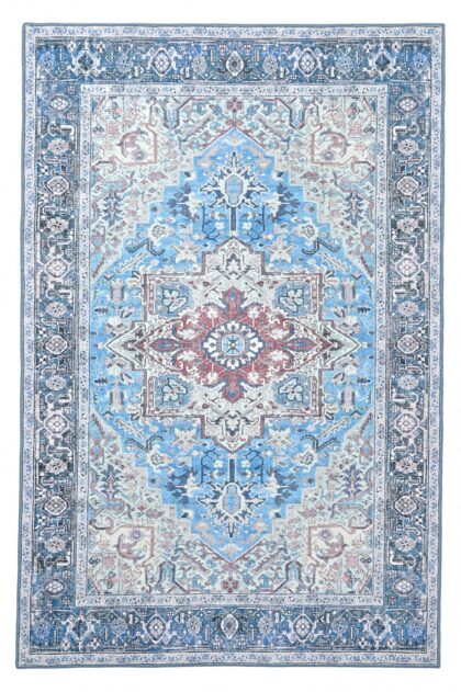 Flatvävd matta - Birjand (blå) (Storlek: 230 x 340 cm)