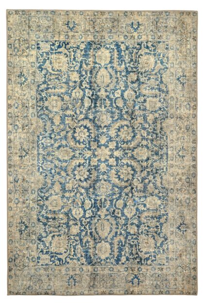 Flatvävd matta - Delvar (blå) (Storlek: 230 x 340 cm)