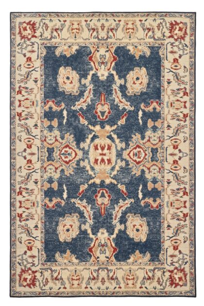 Flatvävd matta - Fadarin (blå) (Storlek: 230 x 340 cm)