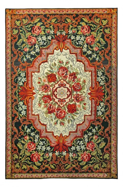 Flatvävd matta - Masarida (svart/multi) (Storlek: 230 x 340 cm)