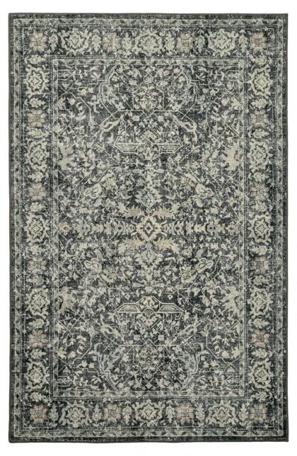 Flatvävd matta - Meralis (svart) (Storlek: 230 x 340 cm)