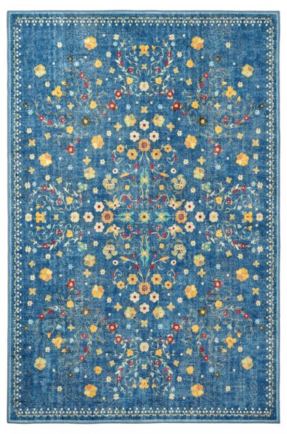 Flatvävd matta - Nabilar (blå) (Storlek: 230 x 340 cm)