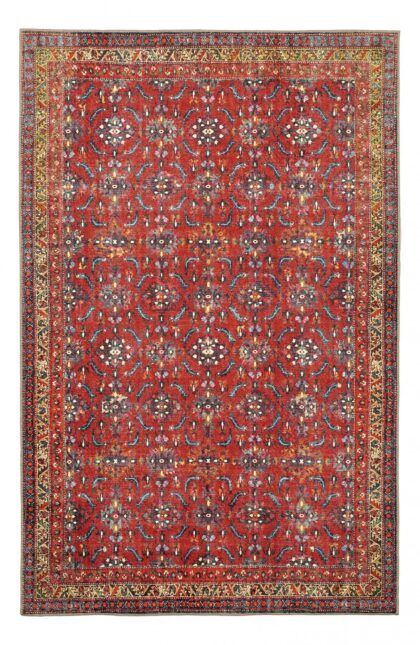 Flatvävd matta - Omarien (röd) (Storlek: 230 x 340 cm)