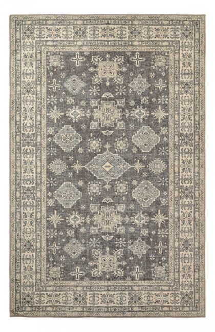 Flatvävd matta - Zuleina (mörkgrå) (Storlek: 230 x 340 cm)