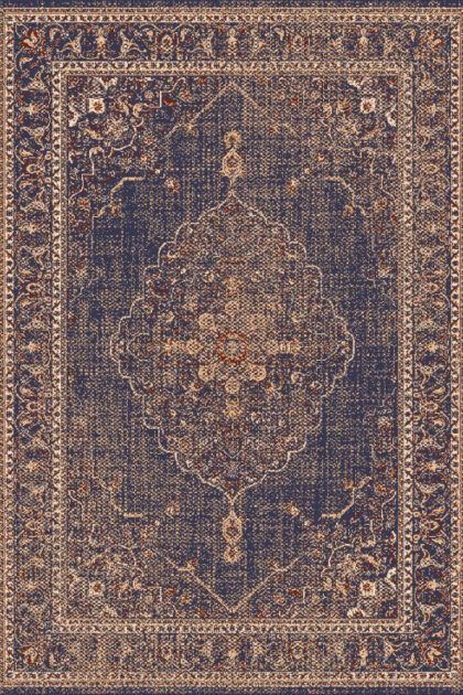 Wiltonmatta - Pacini (marinblå) (Storlek: 185 x 275 cm)