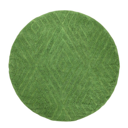 Rund matta - Amberley Natural Cotton Shaggy (grön) (Storlek: Ø 240 cm)