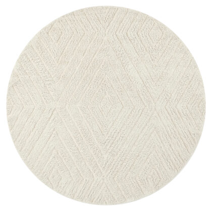 Rund matta - Amberley Natural Cotton Shaggy (offwhite) (Storlek: Ø 240 cm)