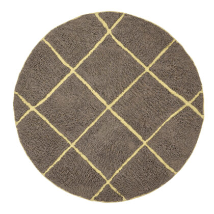 Rund matta - Bellevue Natural Cotton Shaggy (brun/gul) (Storlek: Ø 240 cm)