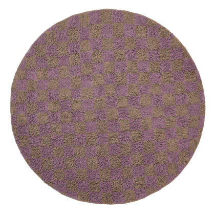 Rund matta - Elsey Natural Cotton Shaggy (brun/lila) (Storlek: Ø 240 cm)