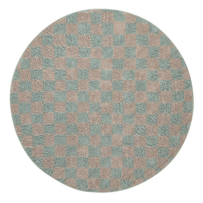 Rund matta - Elsey Natural Cotton Shaggy (grå/rosa) (Storlek: Ø 240 cm)