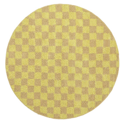 Rund matta - Elsey Natural Cotton Shaggy (gul/beige) (Storlek: Ø 240 cm)