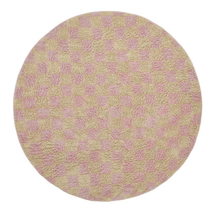 Rund matta - Elsey Natural Cotton Shaggy (rosa/orange) (Storlek: Ø 240 cm)