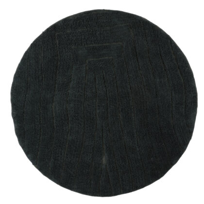 Rund matta - Farley Natural Cotton Shaggy (svart) (Storlek: Ø 240 cm)