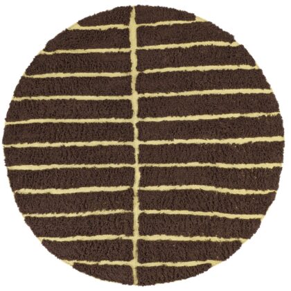 Rund Matta - Ikara Natural Cotton Shaggy (brun) (Storlek: Ø 240 cm)