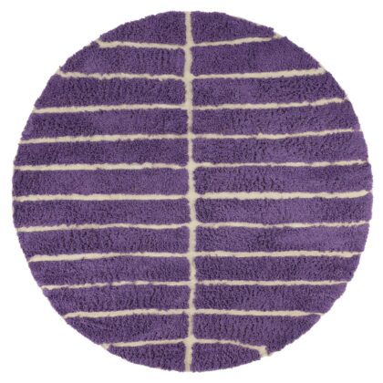 Rund Matta - Ikara Natural Cotton Shaggy (lila) (Storlek: Ø 240 cm)