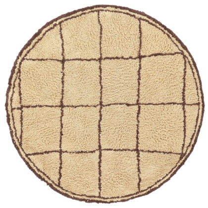 Rund Matta - Lana Natural Cotton Shaggy (beige/brun) (Storlek: Ø 240 cm)