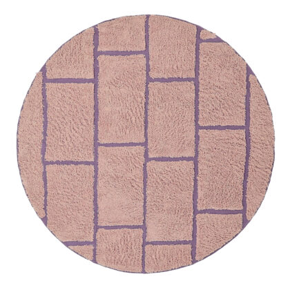 Rund matta - Lindley Natural Cotton Shaggy (rosa/lila) (Storlek: Ø 240 cm)