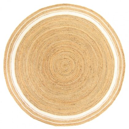 Runda mattor - Bundi (jute/vit) (Storlek: Ø 240 cm)