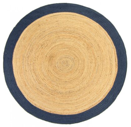 Runda mattor - Taki (jute/blå) (Storlek: Ø 240 cm)