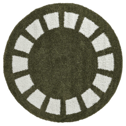 Runda mattor - Asilah (grön/vit) (Storlek: Ø 200 cm)