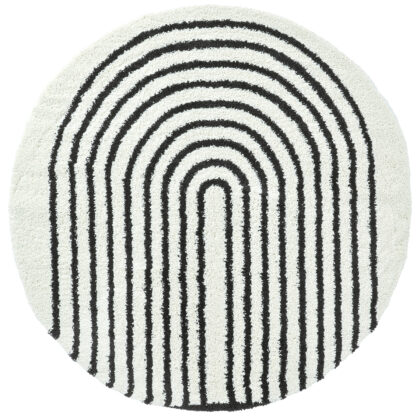 Runda mattor - Cluny (vit/svart) (Storlek: Ø 200 cm)