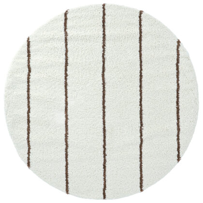 Runda mattor - Eze (vit/brun) (Storlek: Ø 200 cm)