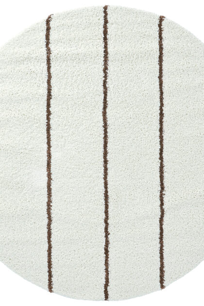 Runda mattor - Eze (vit/brun) (Storlek: Ø 200 cm)