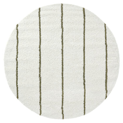 Runda mattor - Eze (vit/grön) (Storlek: Ø 200 cm)