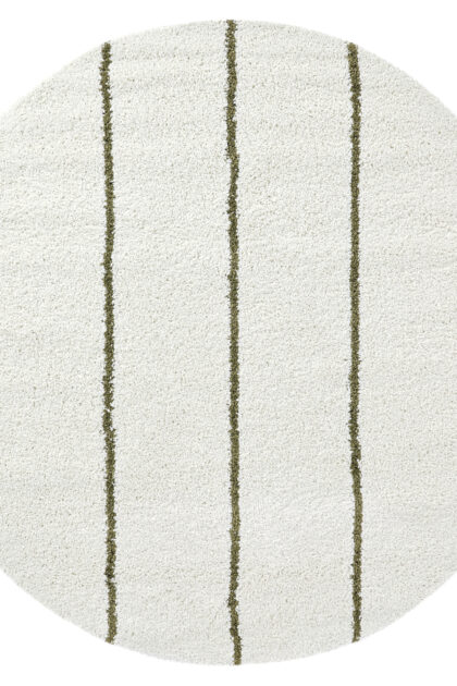 Runda mattor - Eze (vit/grön) (Storlek: Ø 200 cm)