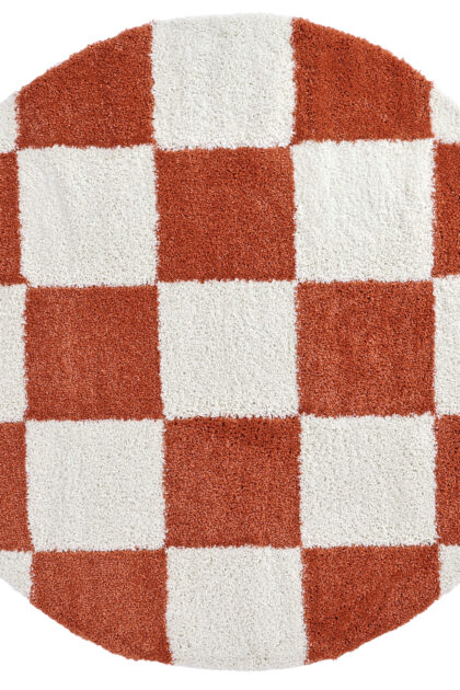 Runda mattor - Gordes (orange/vit) (Storlek: Ø 200 cm)