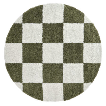 Runda mattor - Gordes (grön/vit) (Storlek: Ø 200 cm)