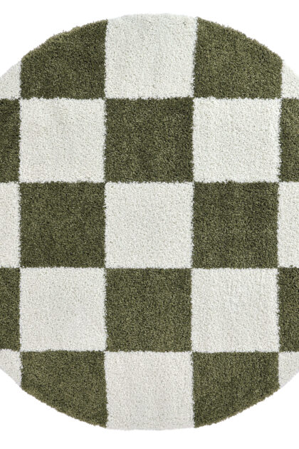 Runda mattor - Gordes (grön/vit) (Storlek: Ø 200 cm)