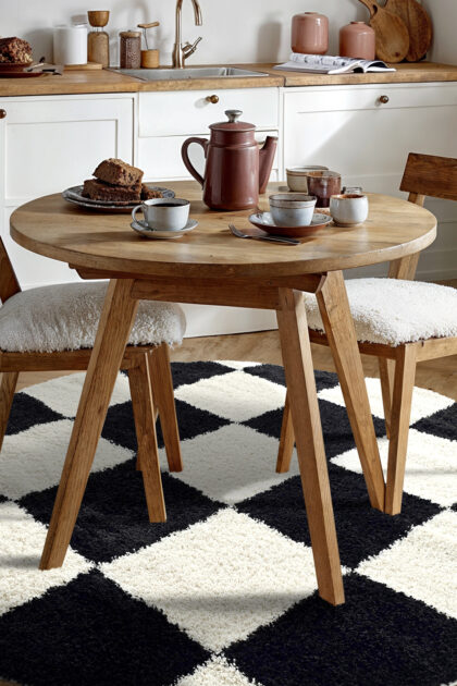 Runda mattor - Gordes (svart/vit) (Storlek: Ø 200 cm)