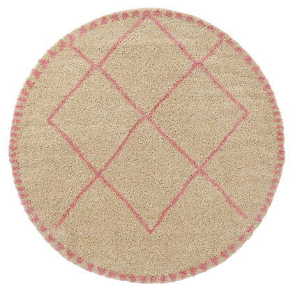 Runda mattor - Tiznit (beige/rosa) (Storlek: Ø 200 cm)