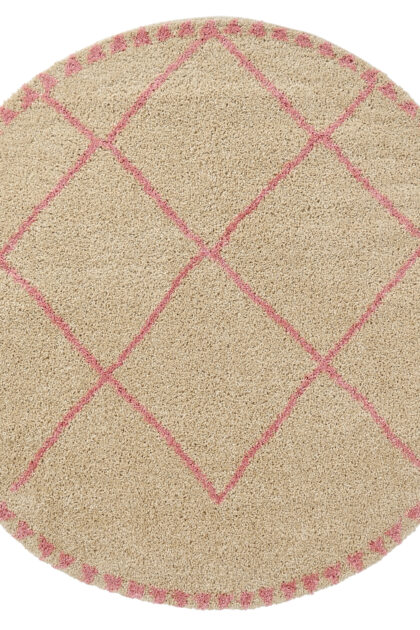 Runda mattor - Tiznit (beige/rosa) (Storlek: Ø 200 cm)
