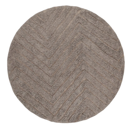 Rund matta - Conara Natural Cotton Shaggy (taupe) (Storlek: Ø 200 cm)