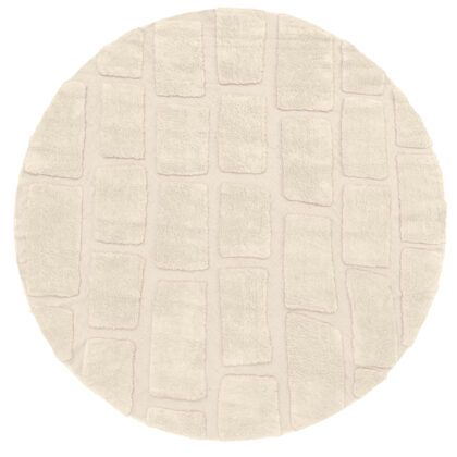 Rund matta - Cyrus Natural Cotton Shaggy (beige) (Storlek: Ø 240 cm)