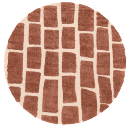 Rund matta - Cyrus Natural Cotton Shaggy (brun) (Storlek: Ø 240 cm)