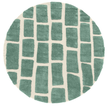 Rund matta - Cyrus Natural Cotton Shaggy (grön) (Storlek: Ø 240 cm)